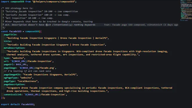 Facade SEO setup