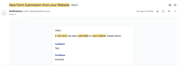 Email about a lead